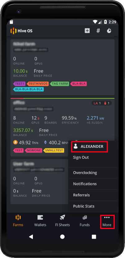 在 Hive OS 移动应用程序中切换语言-我爱收益