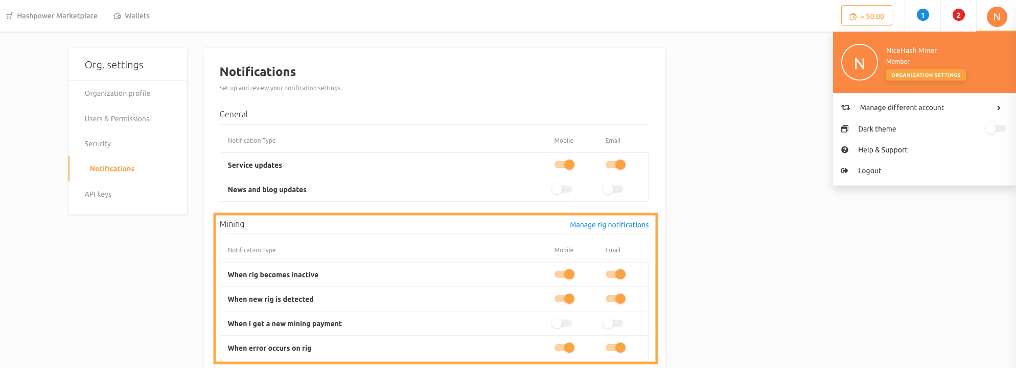 NiceHash中为什么矿机离线了也没有向我发送通知？-我爱收益